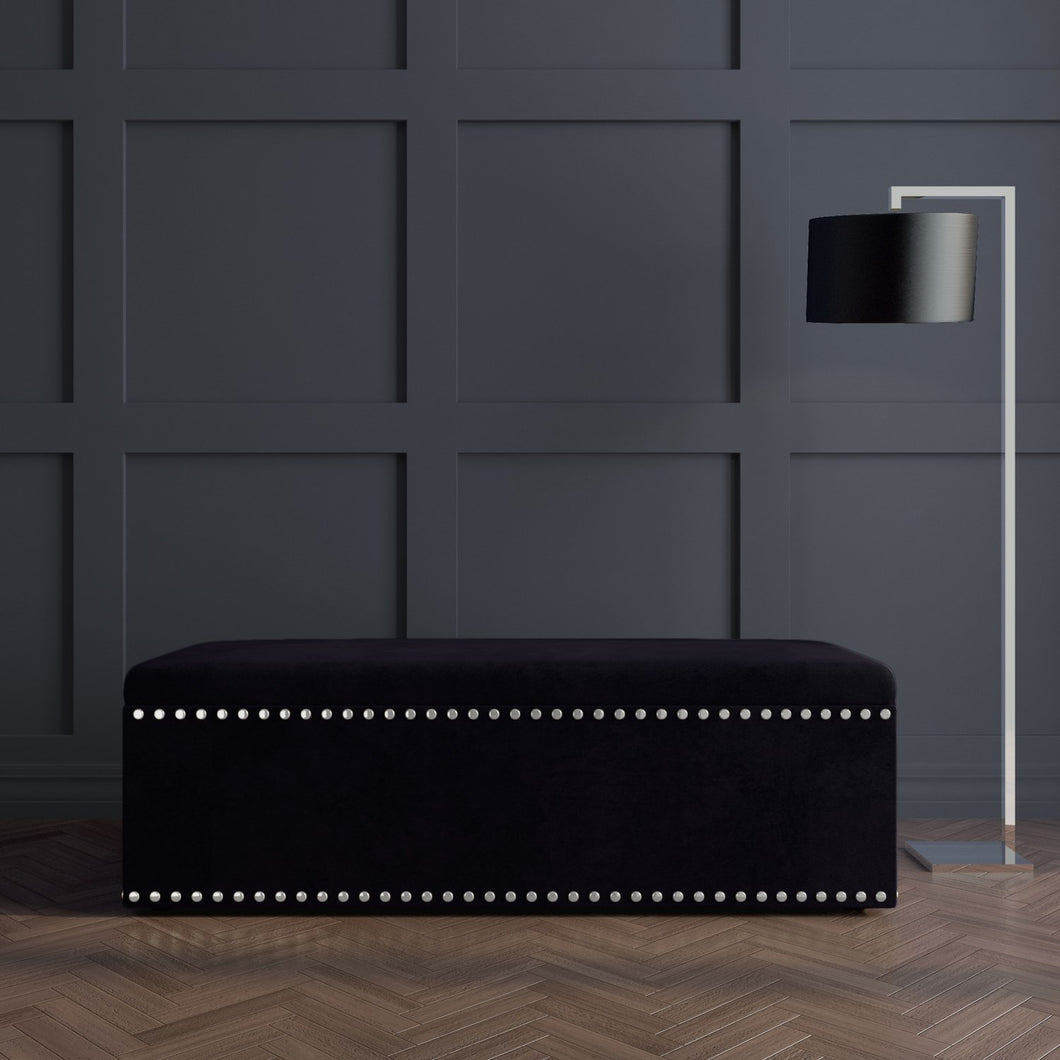 Mercado Black Studded Ottoman