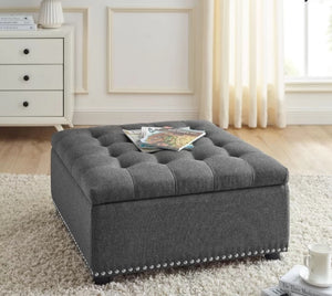 Grey Square Ottoman