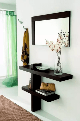 Luka shelf and mirror set